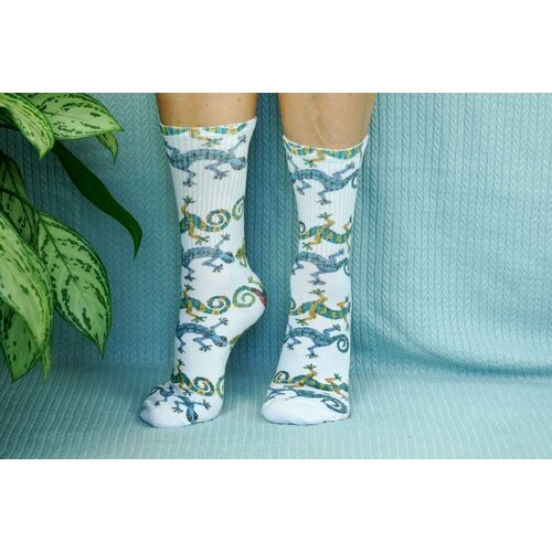 фото Носки , размер 36/41, красный, белый хлопковые cotton print