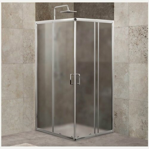 Изображение товара Душевой уголок BelBagno UNIQUE-A-2-75/90-P-Cr хром, стекло рифленое 5 мм (750/900х1900х750/900)
