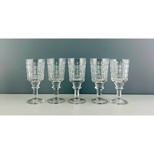 Винтажный набор рюмок. Хрусталь лзхс, алмазная грань. СССР, 1980-е.