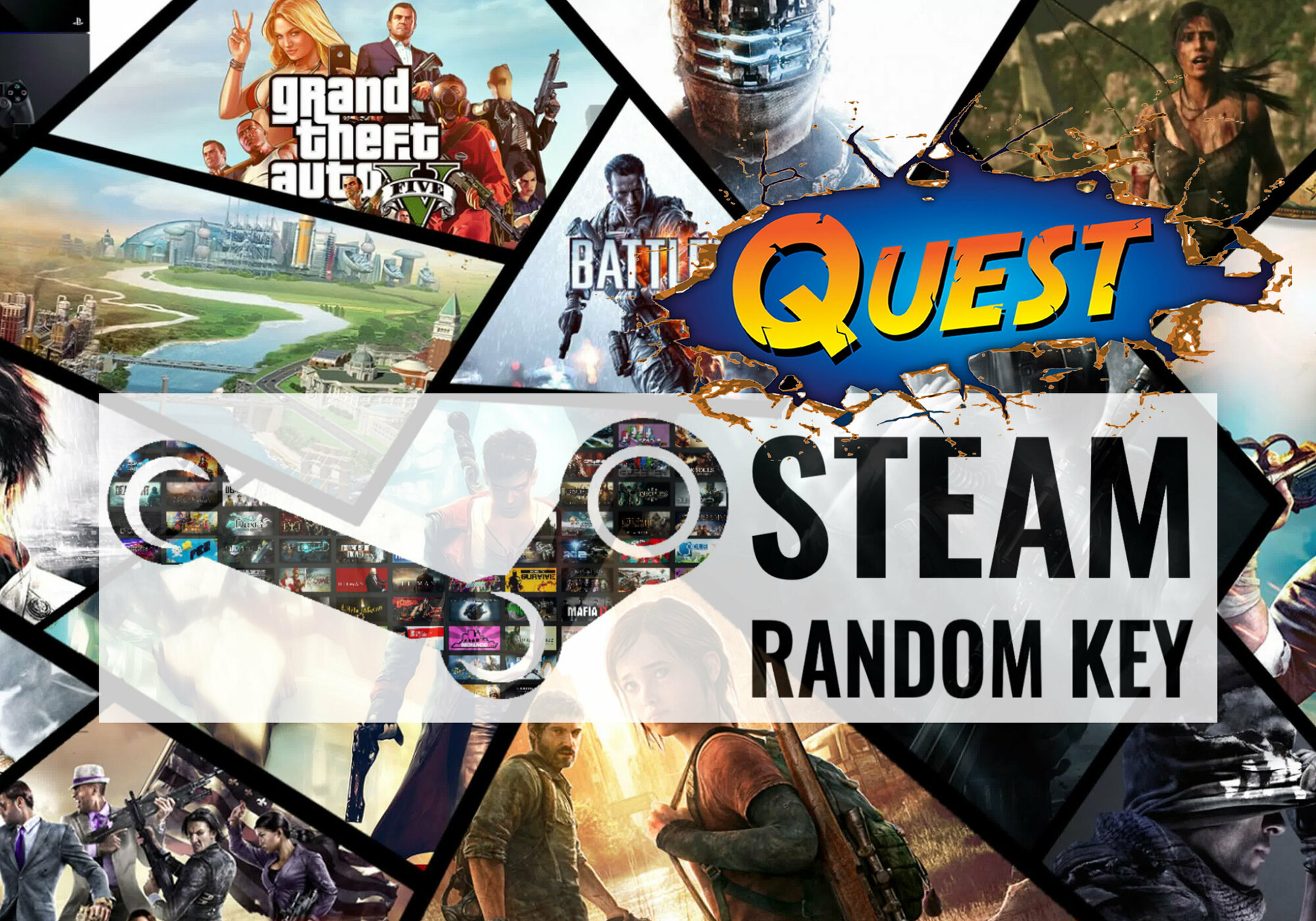 Steam 15 ПК Ключей Квест игр + Постер Стим Quest Random Key PC