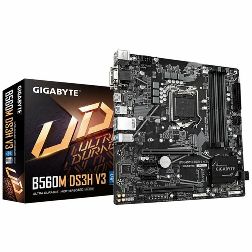 Материнская плата Gigabyte B560M DS3H V3, Socket 1200, Intel H470, mATX материнская плата afox ig41 ma7 v3 socket775 intel g41 matx