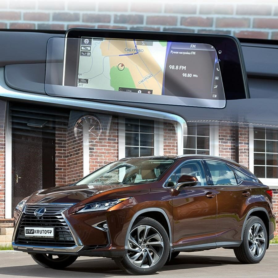 Защитное гибридное стекло Krutoff для экрана мультимедии Lexus RX IV 2015 - 2019