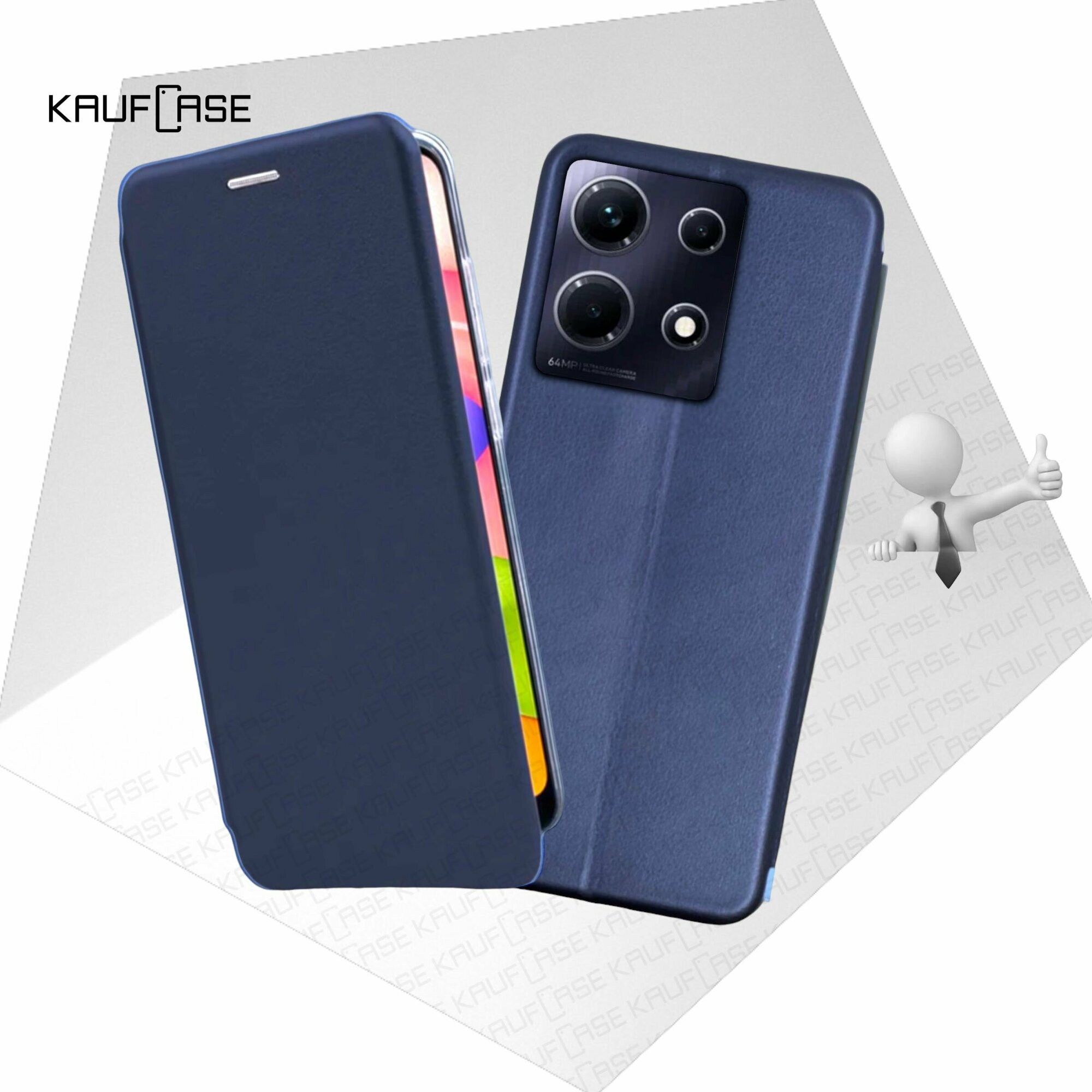 Чехол книжка KaufCase для телефона Infinix Note 30 (X6833B) (6.78") черный. Трансфомер