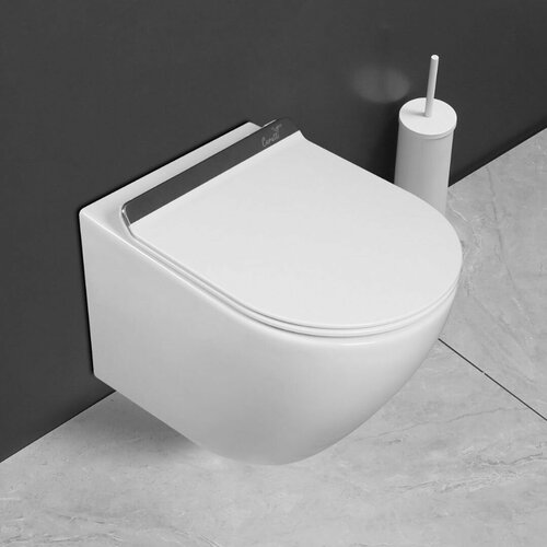 Унитаз подвесной Ceruttispa SELLA Aria Tornado Plus CT9956 (490х370х370) безободковый со смывом торнадо белый