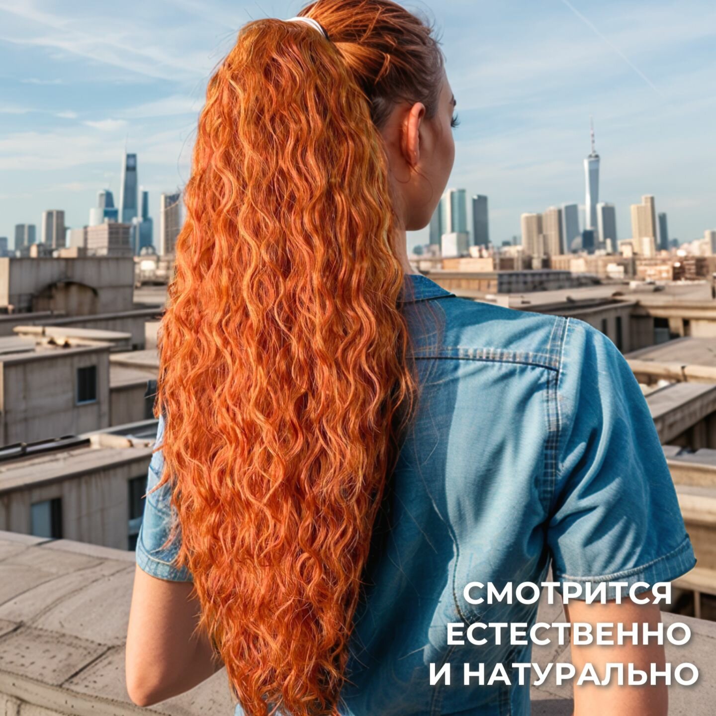 VIP-PARIK Хвост для волос длинный кудрявый, шиньон на крабе