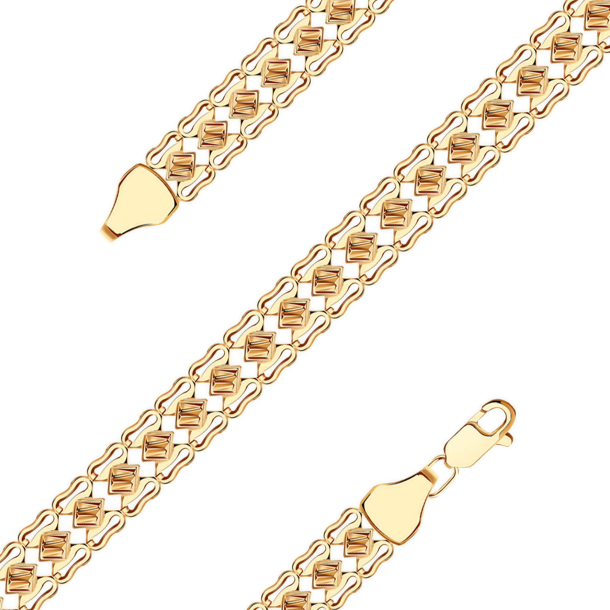 Браслет, красное золото, 585 проба