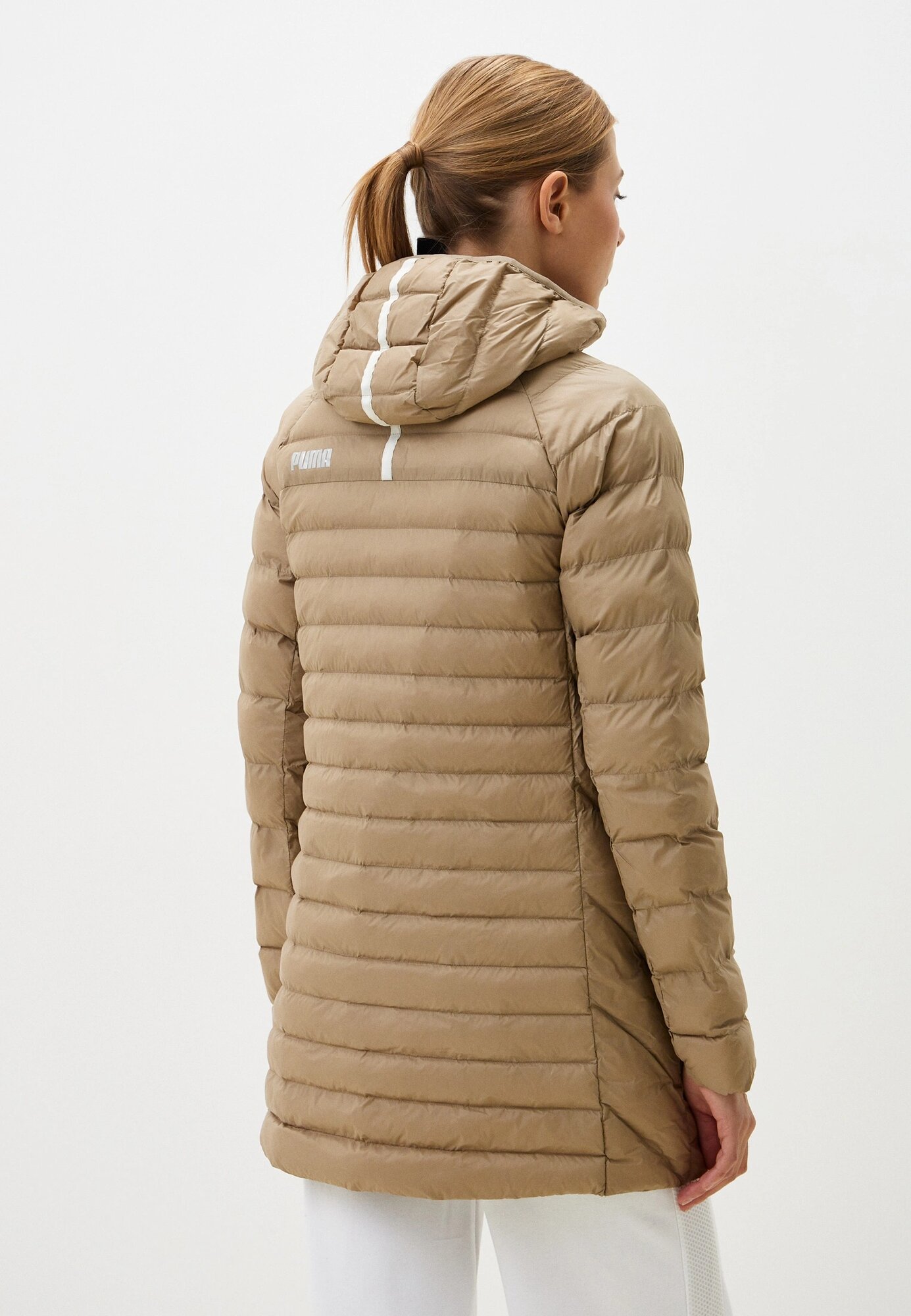 Куртка PUMA PackLITE Primaloft Long Hooded Jacket, размер 42-44, бежевый — фото 1