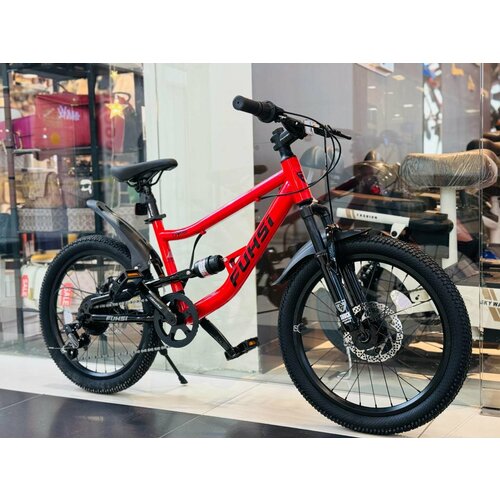 Велосипед горный скоростной FUNSI 606 7s 20 дюймов детский мужской и женский для прогулки скоростной спортивный велик красный 25990₽