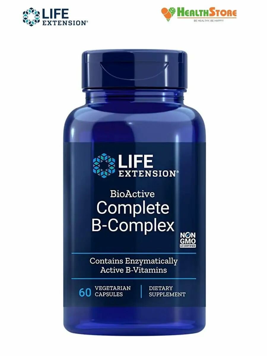 Life Extension BioActive Complete B Complex Комплекс витаминов группы В Life Extension 60 капсул