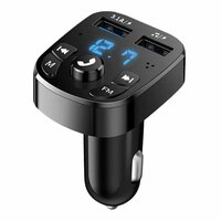 Автомобильное зарядное устройство FM-передатчик Bluetooth Audio Dual USB Автомобильный MP3-плеер Авторадио Зарядное устройство для громкой связи Быстрое зарядное устройство Автомобильные аксессуары, black