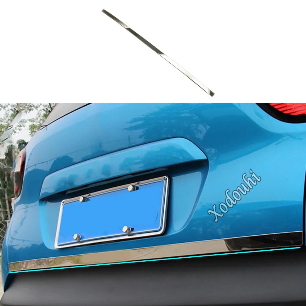 Для Renault Captur Kaptur 2015 2016 2017 2018 2019 крышка из нержавеющей стали задняя дверь Нижняя задняя дверь рамка пластина отделка багажника