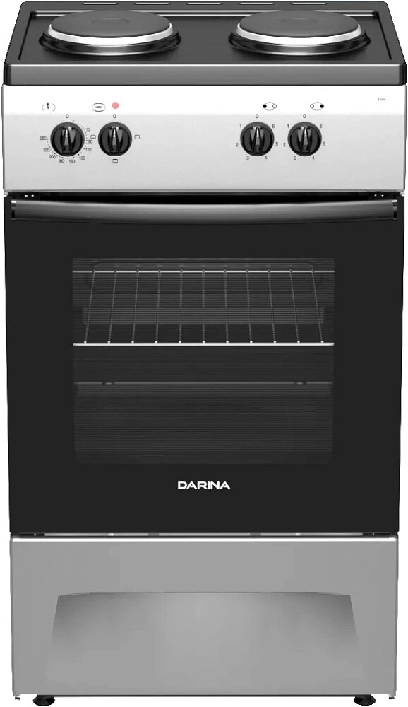 Электрическая плита DARINA 5404 S серый, электрическая варочная поверхность, ящик для посуды — фото 1