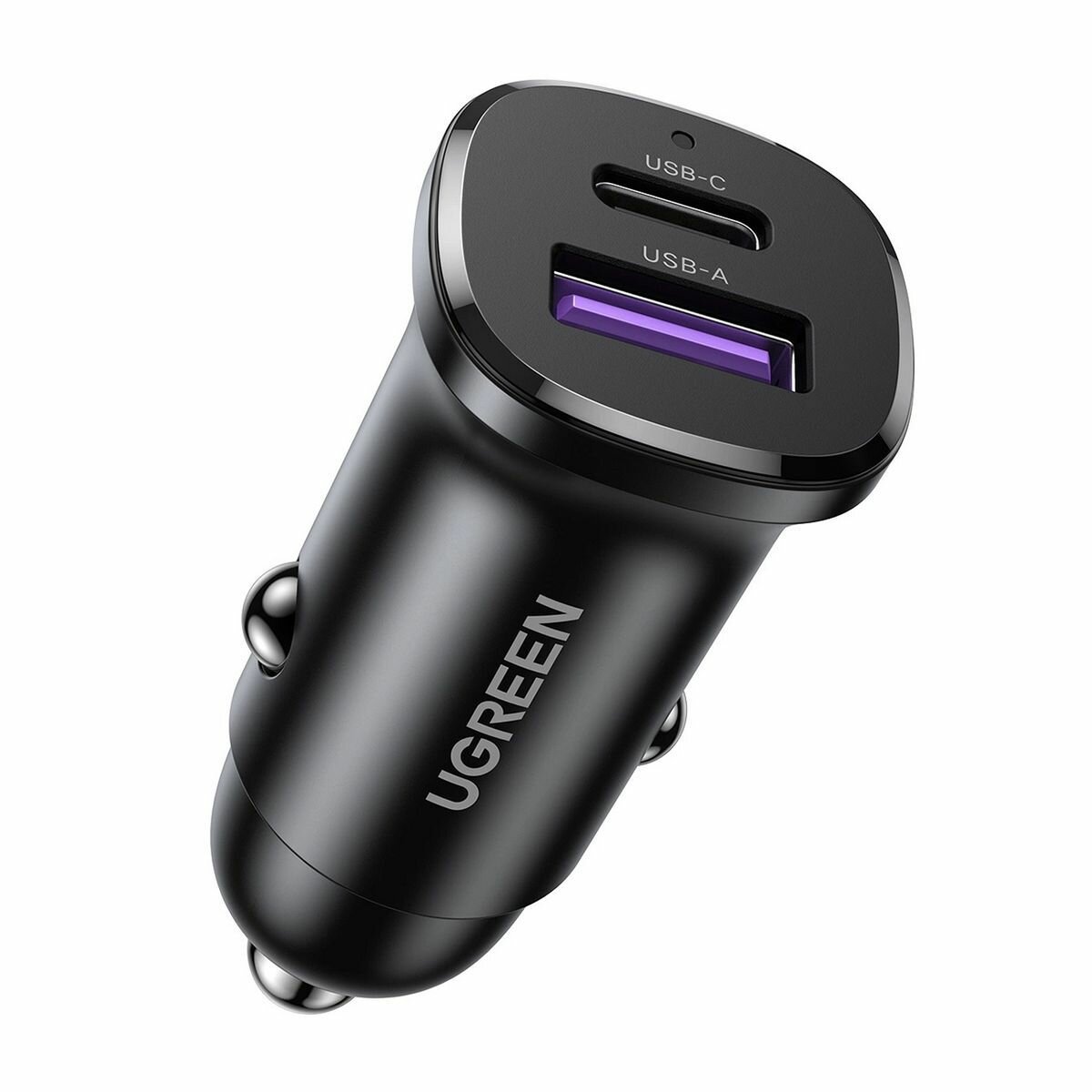 Автомобильное зарядное устройство UGREEN EC305 USB-C PD+USB-A QC 30W Fast Car Charger с чехлом, черный