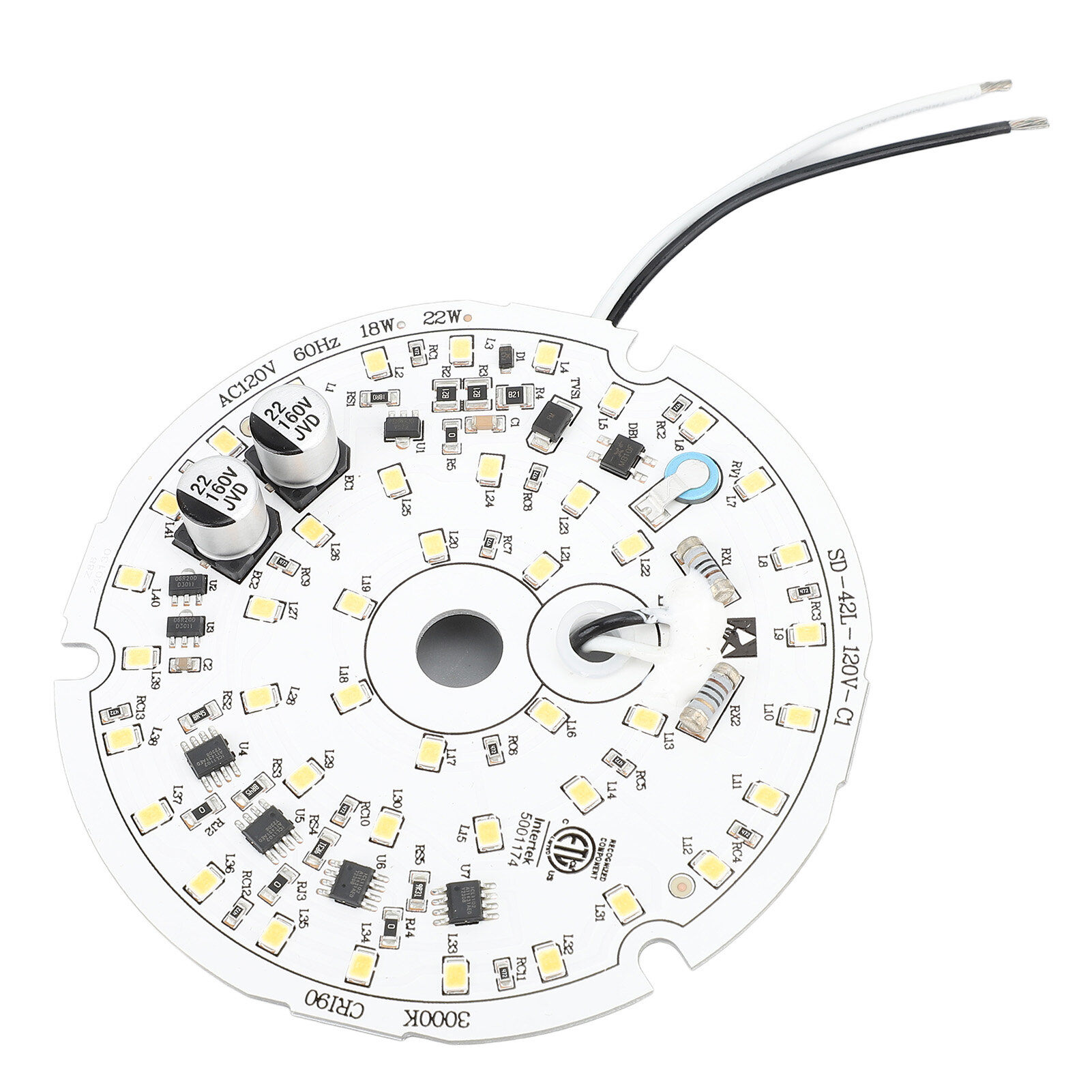 Ceiling Fan Light Replacement Panel 3.93inch Led AC120V 18W 2000LM Dimmable Board for Bedroom Living Room Warm 3000K