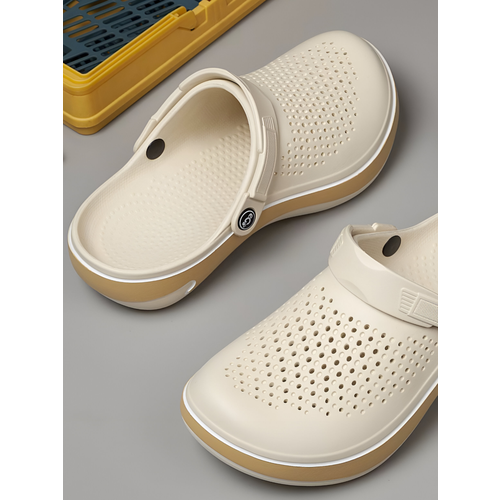 фото Шлёпанцы summer, размер 42-43, beige/white нет бренда