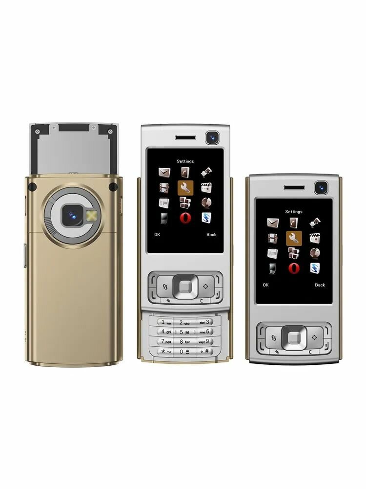 Слайдер N95 Pro Dual sim, Golden кнопочный мобильный телефон