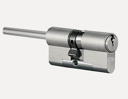 Изображение товара Цилиндровый механизм EVVA EPS ключ/шток 97 мм. (66+31) матовый никель (личинка замка, сердцевина, секретка, цилиндр)