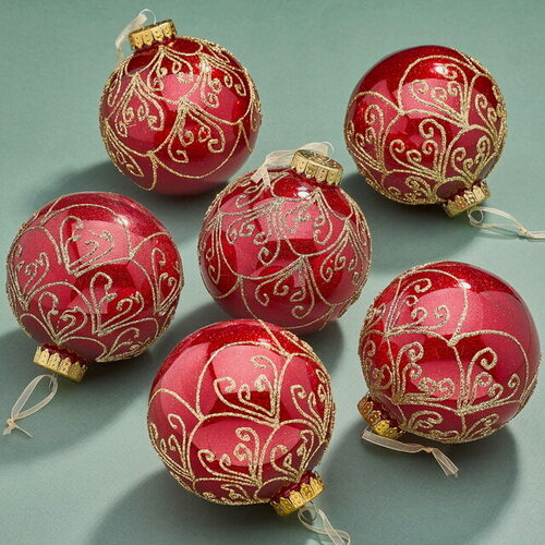 Изображение товара Елочные ПЭТ шары Eterna: Veil of Starlace 10 см, 6 шт, Winter Deco, 1000955