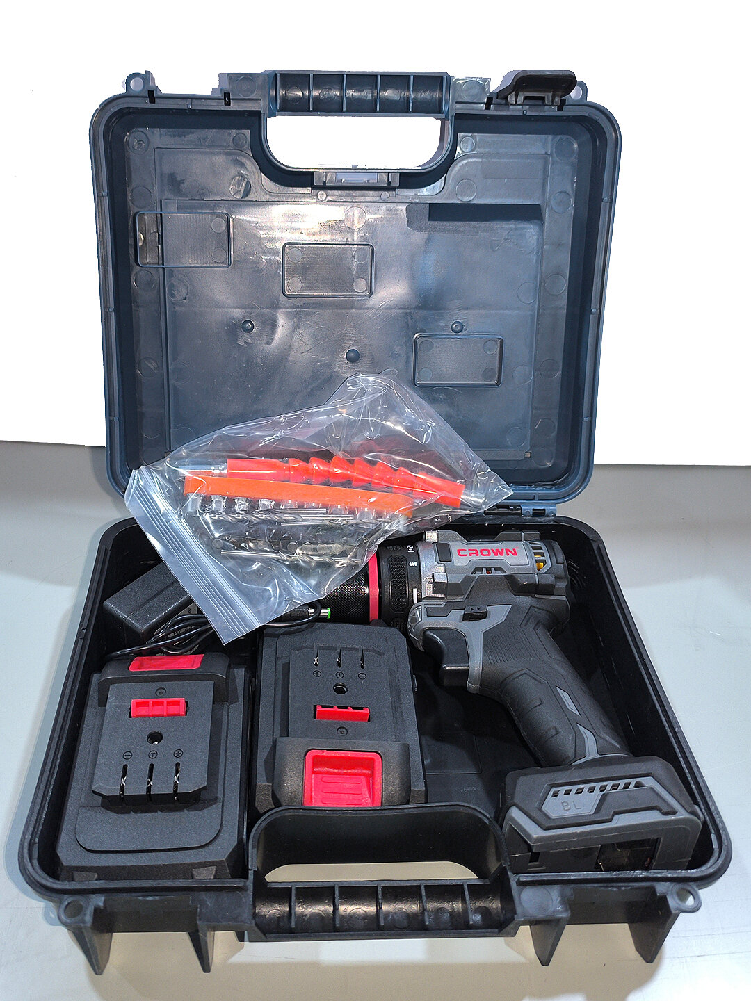 CROWN Шуруповерт 48 Вт, аккумуляторная дрель, бесщеточный двигатель, 10 мм