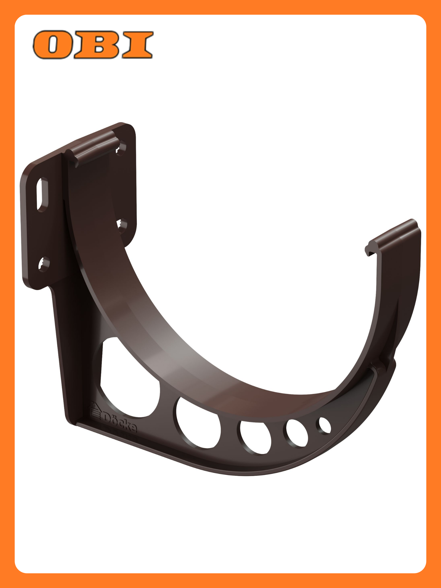 Кронштейн желоба Docke ПВХ темно-коричневый регулируемый для водостока