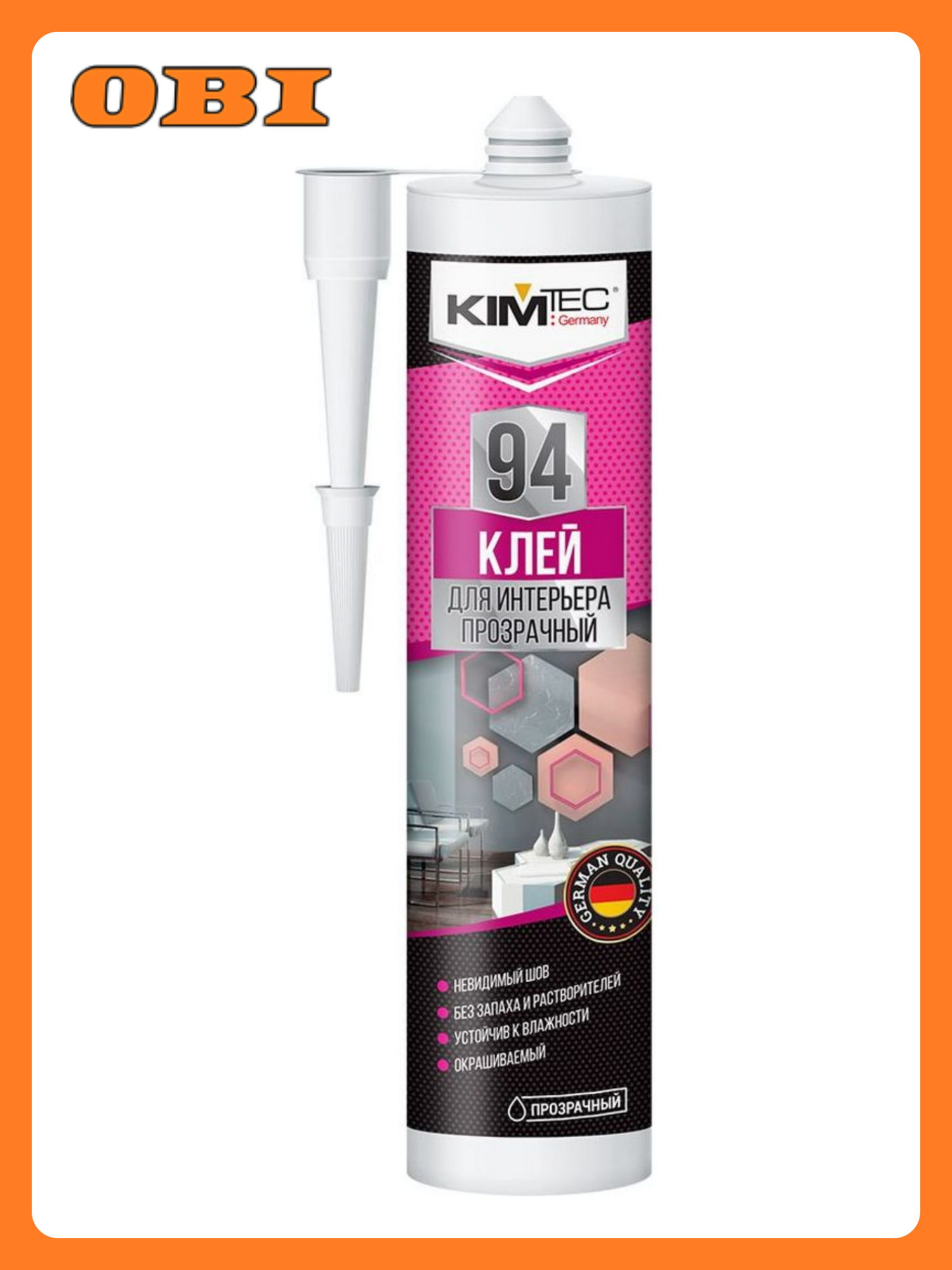 Монтажный клей KIM TEC 94 для интерьера прозрачный 280 мл
