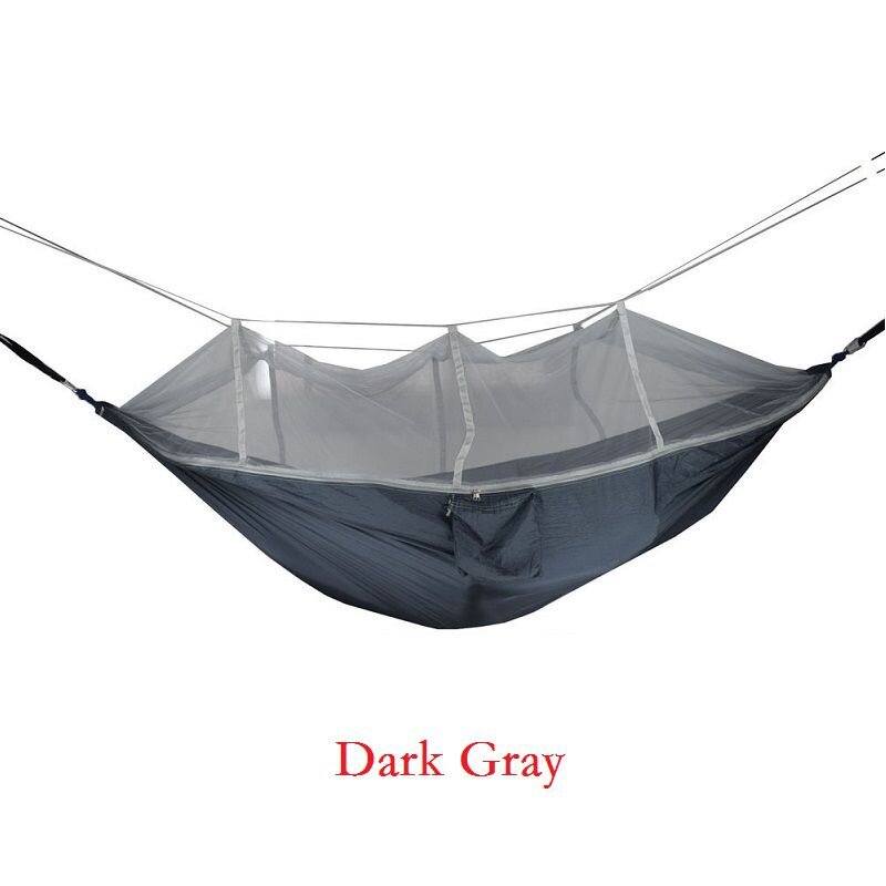 Двухместный гамак кровать с москитной сеткой для путешествий и отдыха бренд не указан темный серый