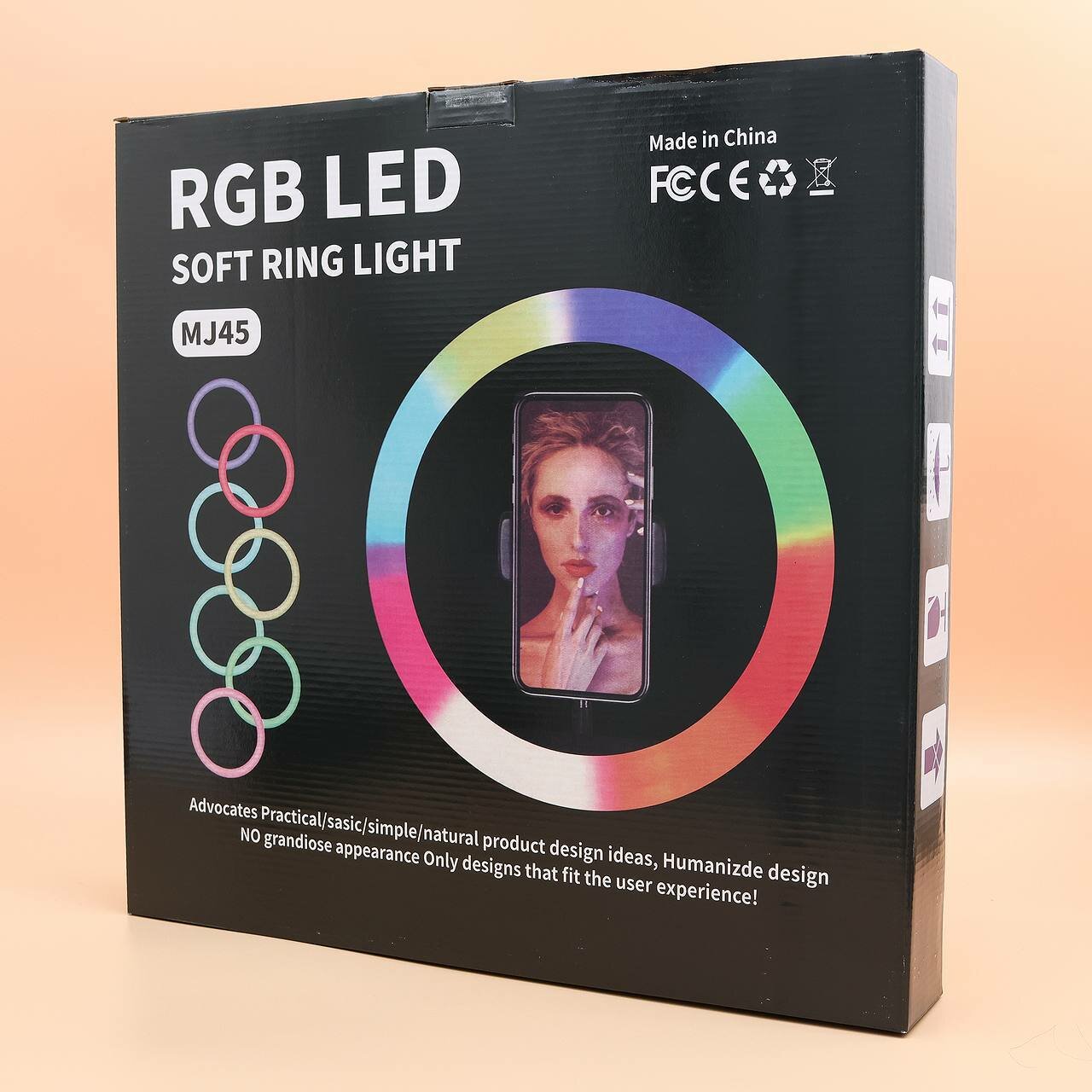 Кольцевая лампа 45 см RGB MJ45 (без штатива) Цветная кольцевая мультиколор лампа для самых креативных