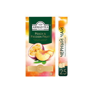 Чай черный Ahmad Tea Peach&Passion Fruit в пакетиках, 25 пак.