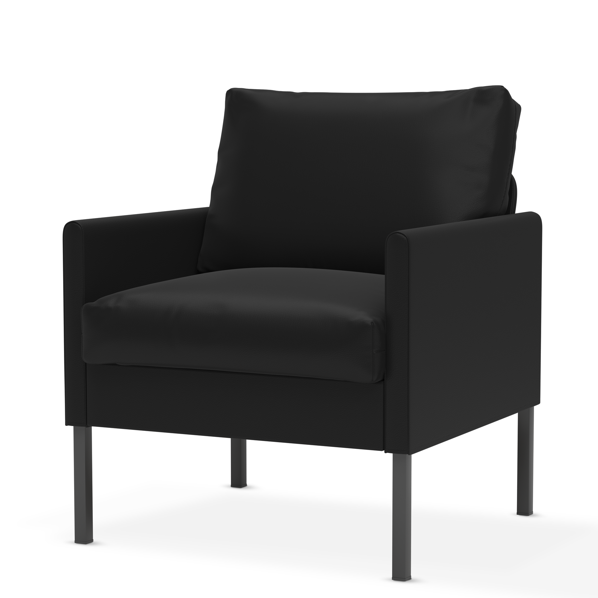 Кресло с подлокотниками Pragma Lappi, обивка: экокожа, чёрный