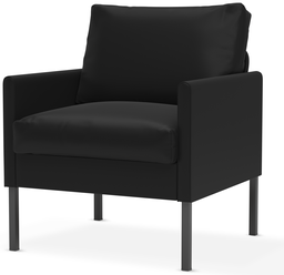 Кресло с подлокотниками лаппи, обивка: экокожа, чёрный