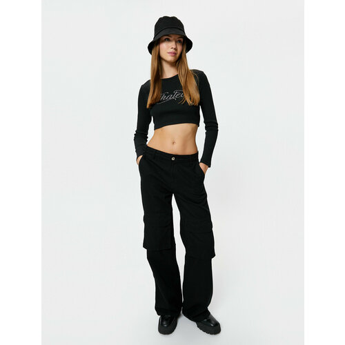 фото Лонгслив koton, размер m, черный