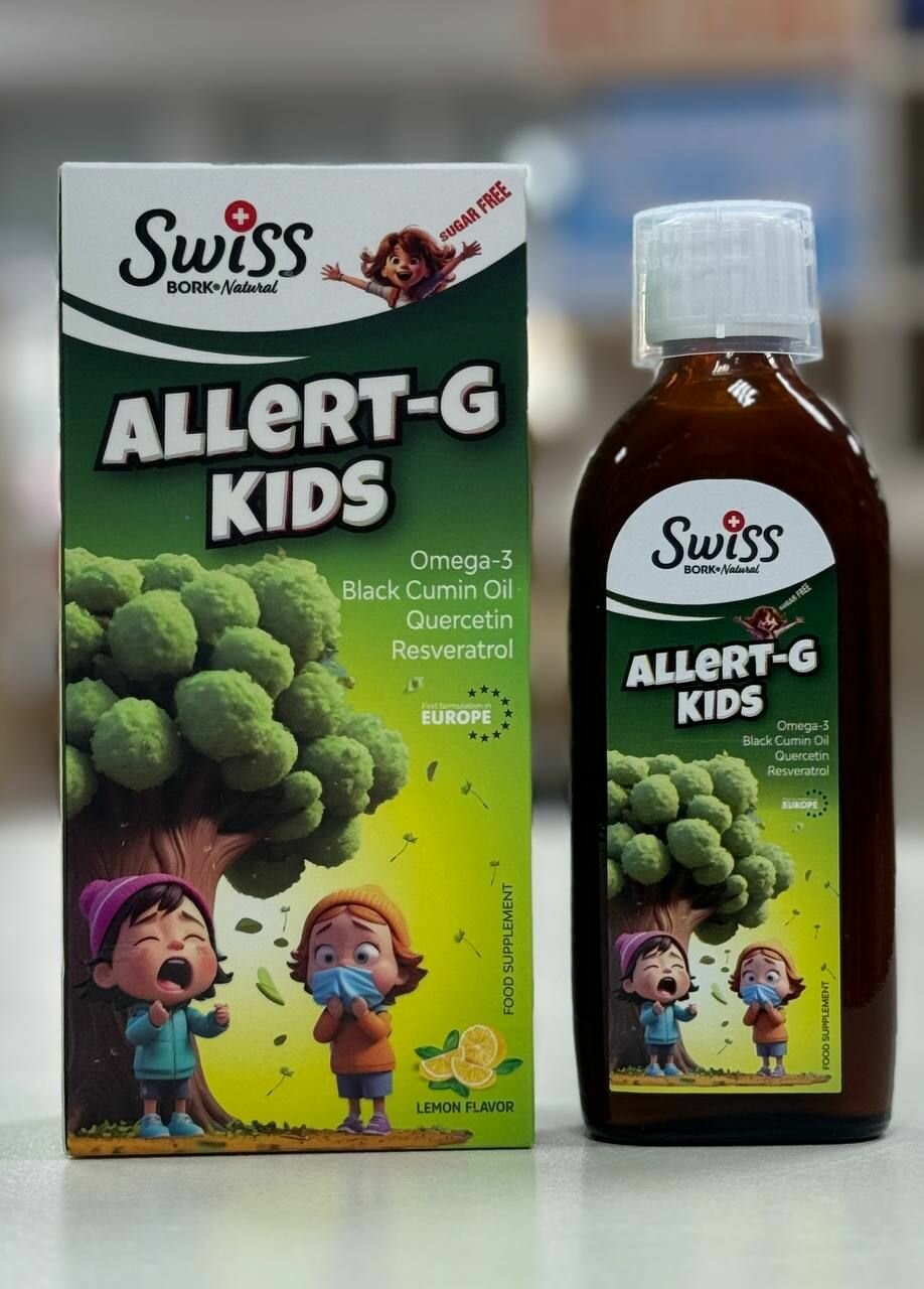 SWISS , Allert-G Kids, 150 мл (детский иммунный комплекс) Swiss bork Allert-G, сироп для поддержки иммунитета детей