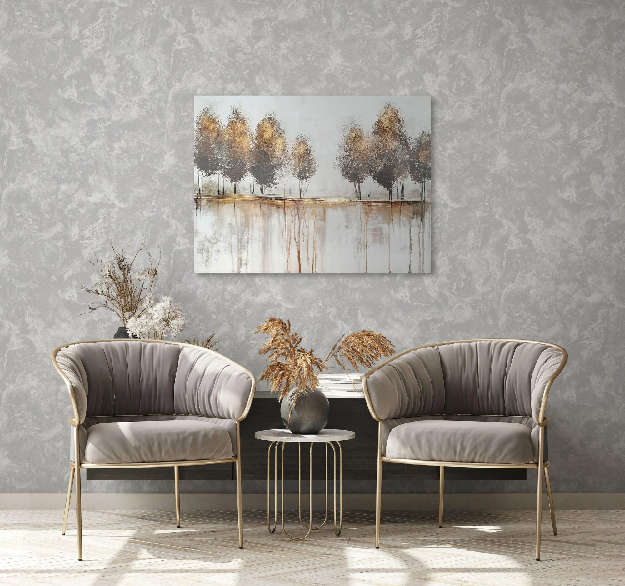 Обои винил горячего тиснения Эфир серо-коричневый 106x10м NA8786-15