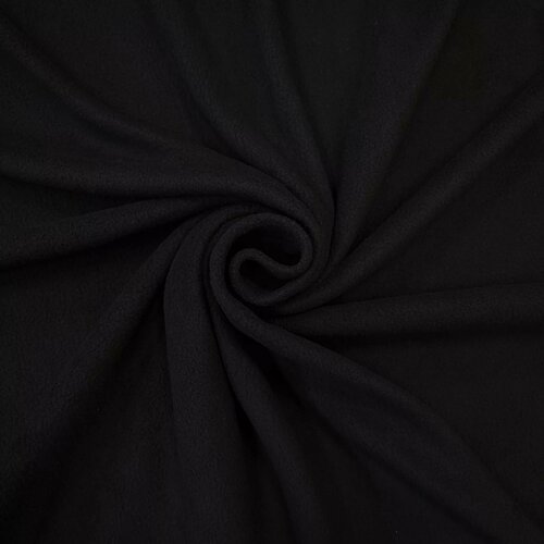 Ткань Флис DTY Anti-pilling двусторонний 130 гр, Черный шир.150см