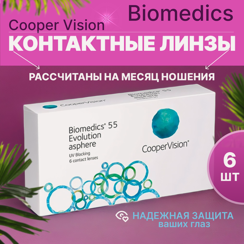 Изображение товара Контактные линзы Biomedics 55 Evolution asphere 6 линз R 8,6 -1,25