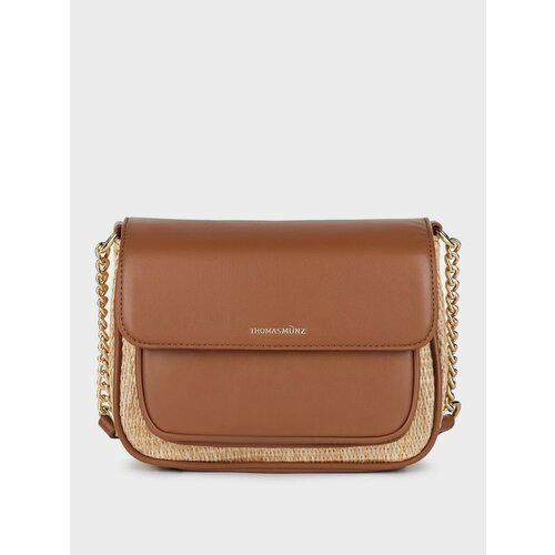 Сумка кросс-боди Thomas Munz фактура плетеная коричневый бежевый 2551₽