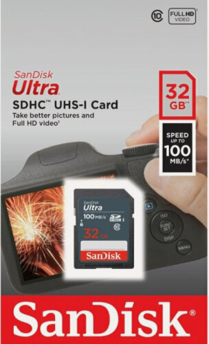 Изображение товара Карта памяти Sandisk 32Gb Ultra SDHC Class 10 UHS-I (100/10 MB/s)