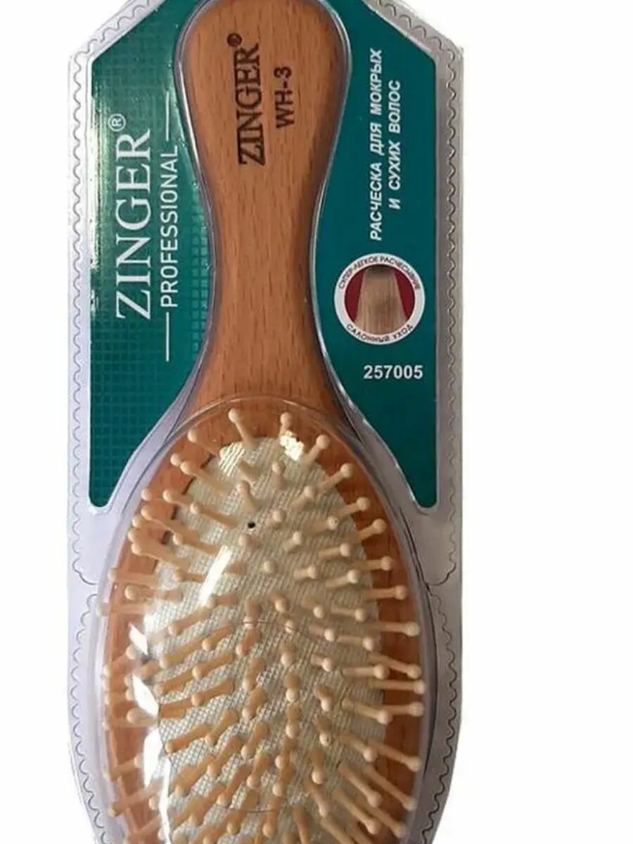 Zinger Деревянная расческа для волос, Деревянные зубчики