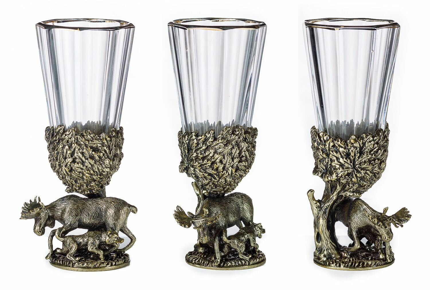 Лафитники - Русский Лес 3шт (Медведь, Кабан, Лось) — фото 1