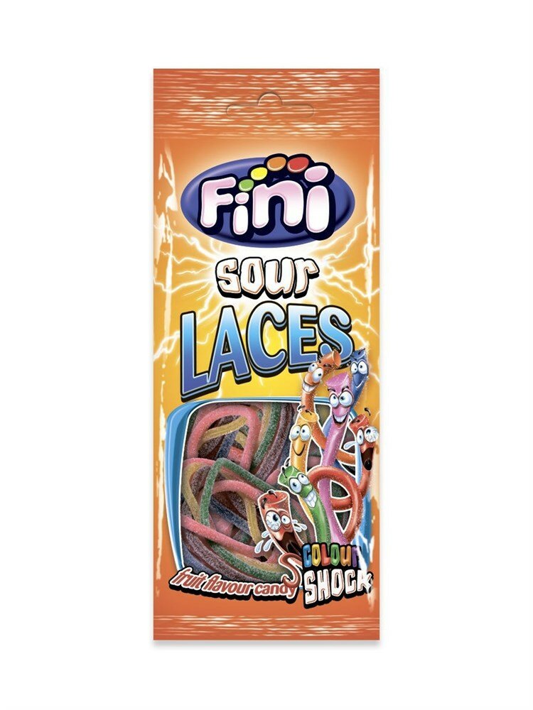 Fini sour Laces жев. мармелад Спагетти подсахаренные 6 цветов 85 гр