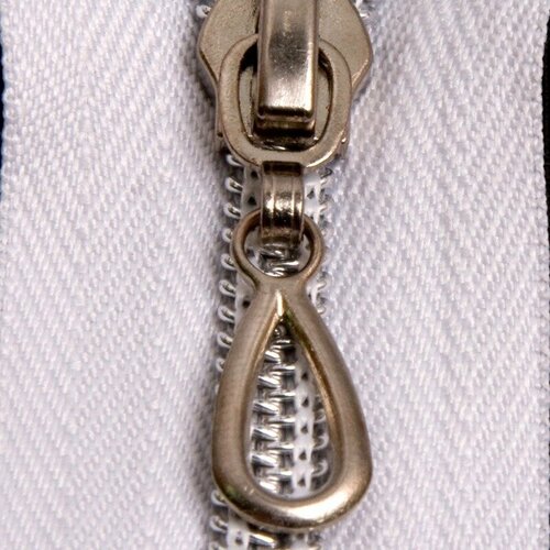 Молния нейлон №7 серебро разъем 55см S-501(101) белый