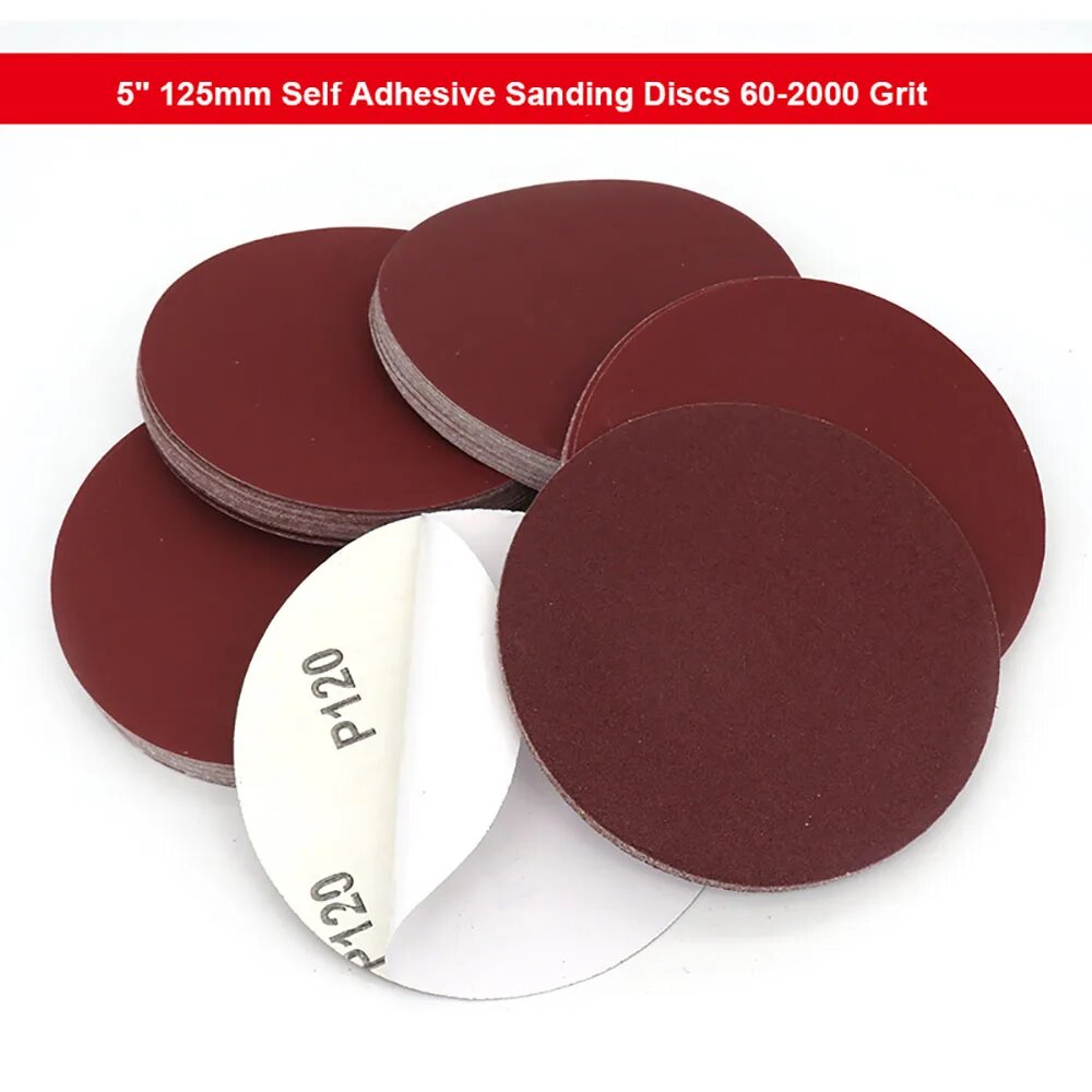 Самоadhesive шлифовальные диски из оксида алюминия 5 дюймов 60-2000 grit 20pcs 180
