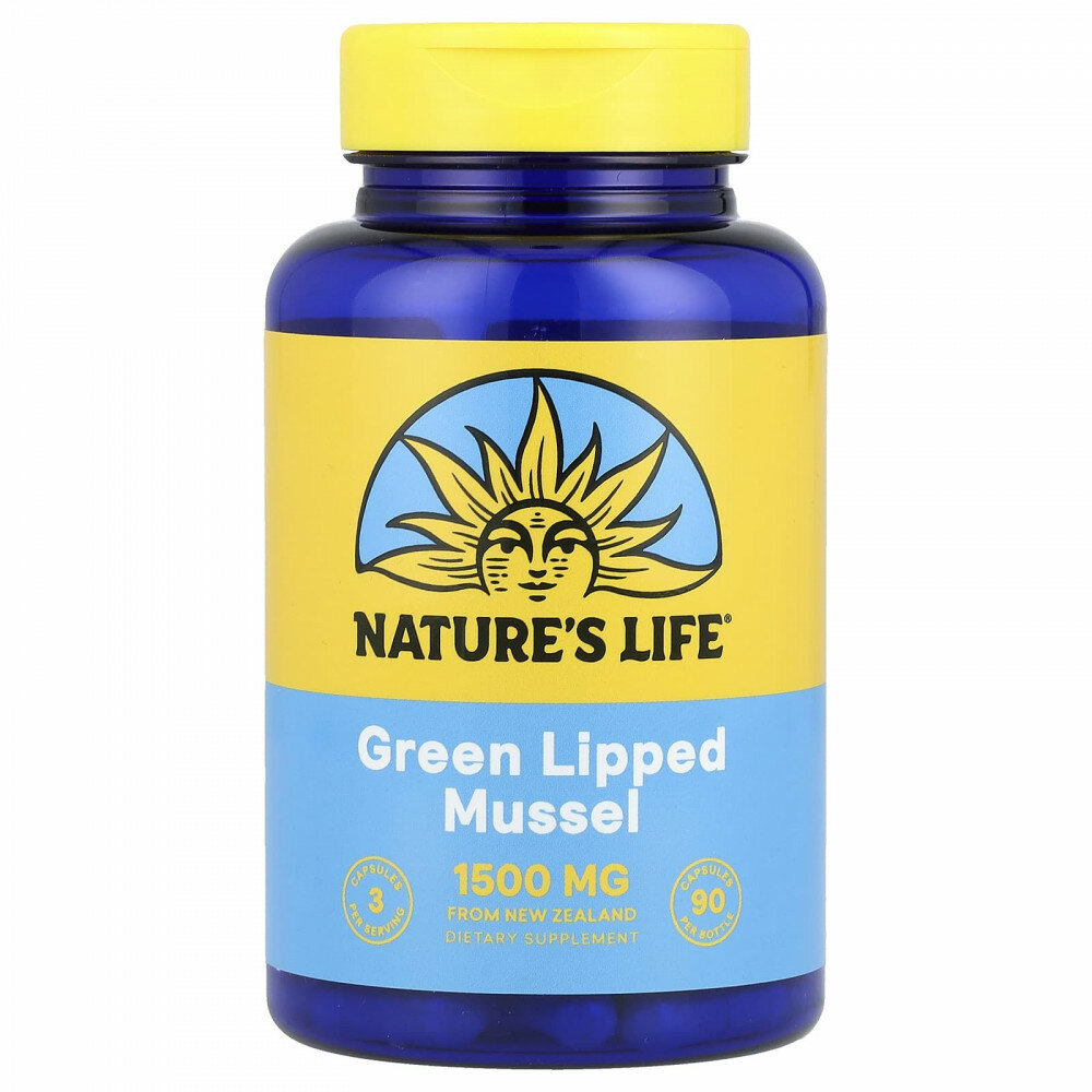 Nature's Life, Зеленые мидии, 90 капсул (500 мг на капсулу)