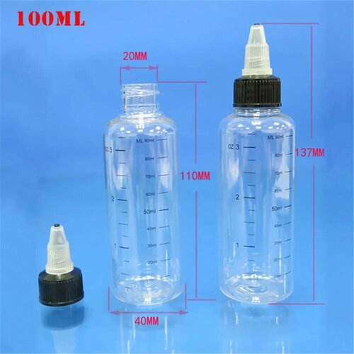 Пластиковые флаконы для жидкости с крышкой-завинкой 3060100120250 мл Белый 125₽