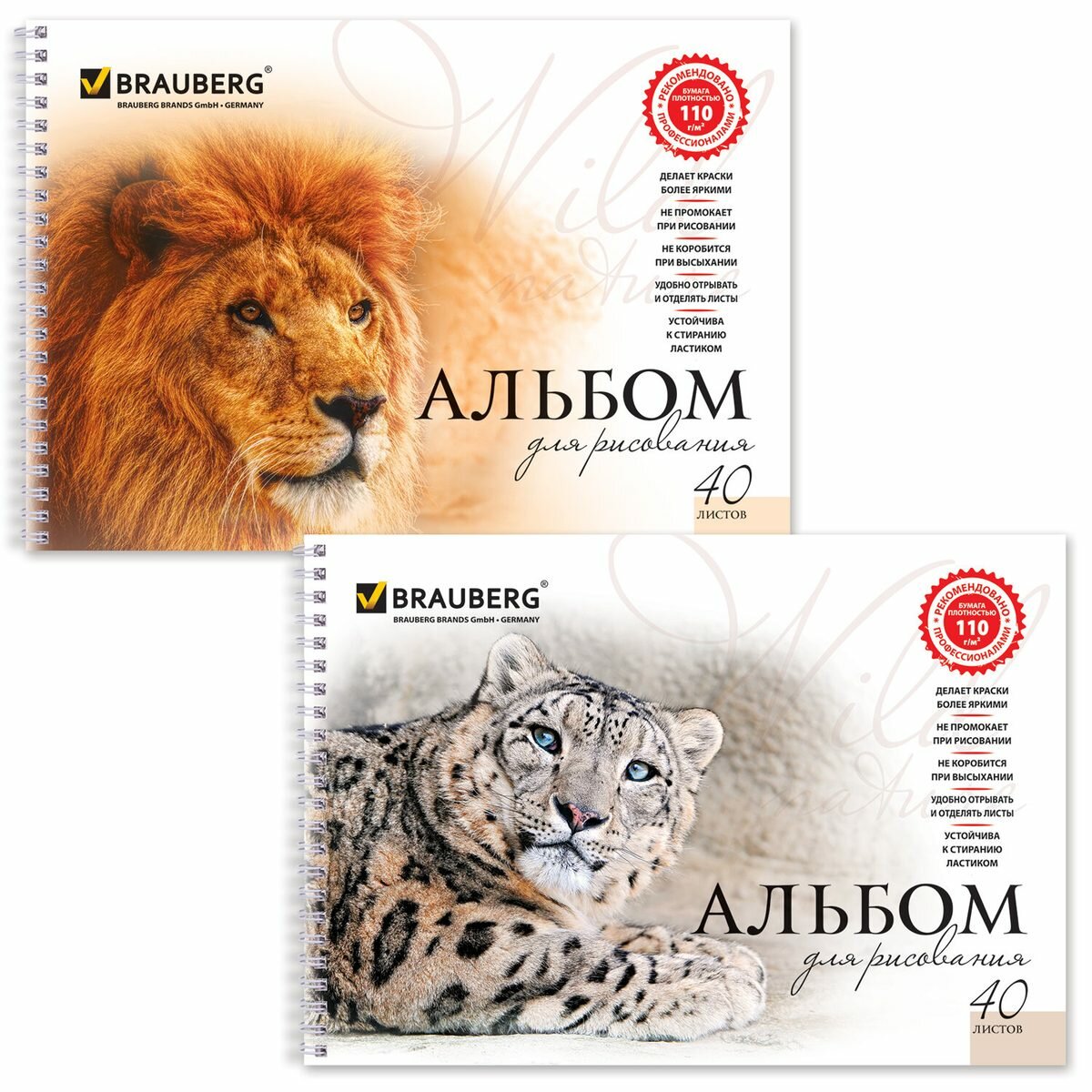 Альбом для рисования А4, 40л Brauberg "Благородные кошки" (110 г/кв. м) (102831), 20шт.