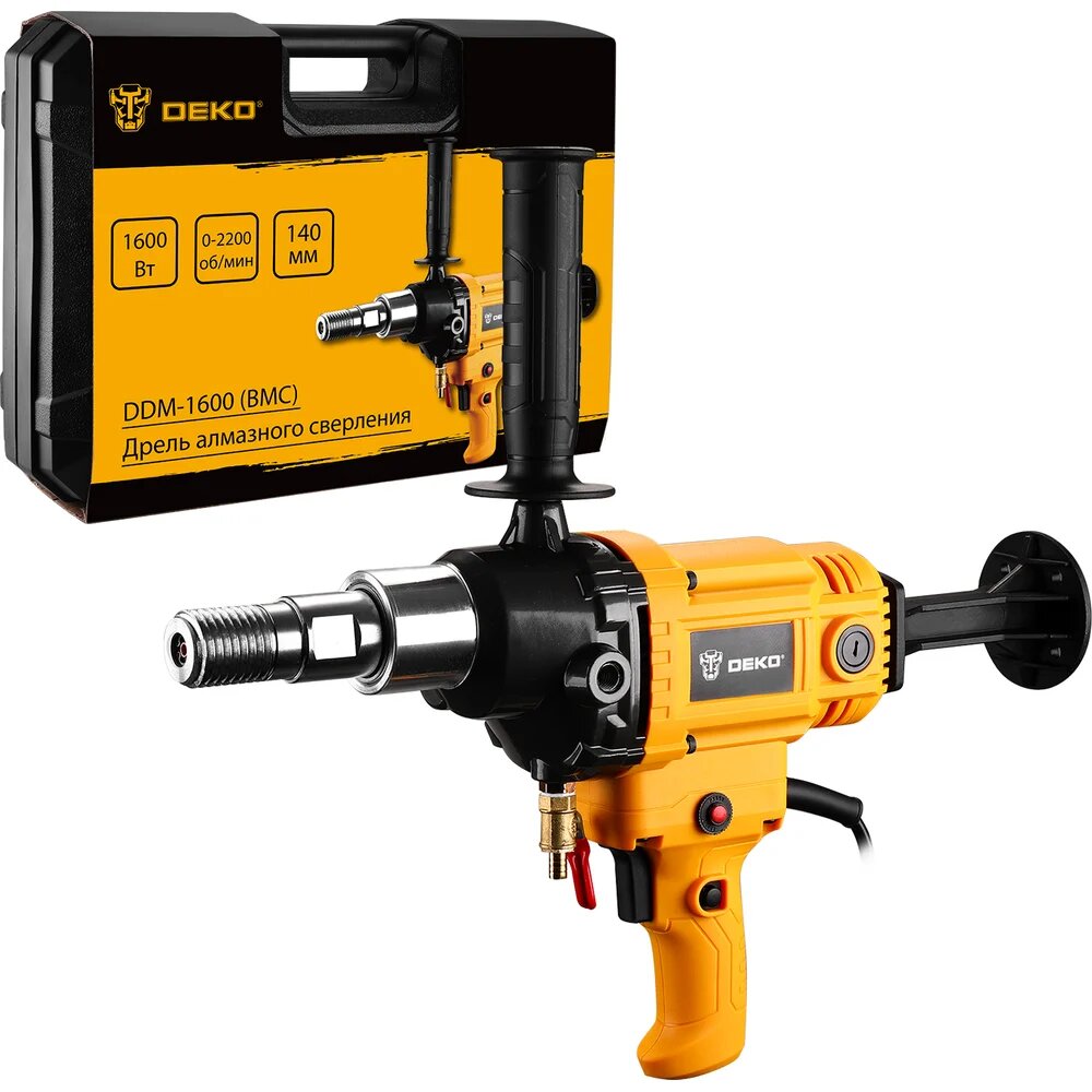 Дрель алмазного сверления DEKO DDM-1600 в кейсе 1600 Вт макс. диаметр - 140 мм 085-3010
