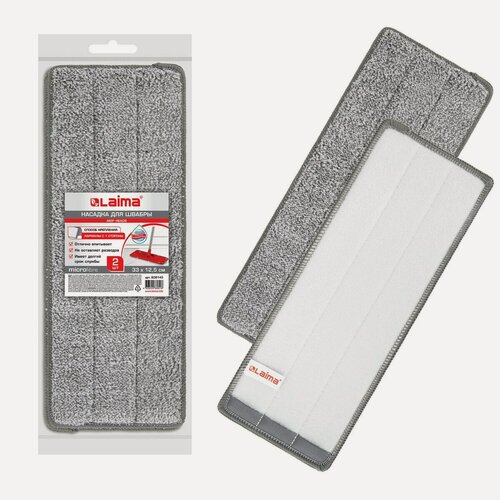 Изображение товара Насадка МОП для швабры Лайма, микрофибра, кармашки с 1-й стороны, 2шт.