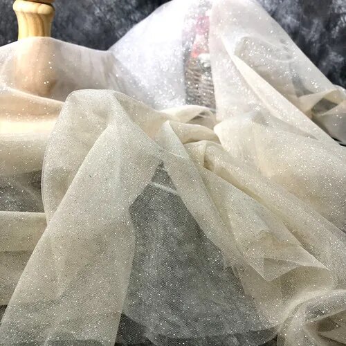 Сетчатая ткань с блестками Champagne soft net