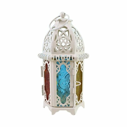 (1шт) Ретро-скандинавский романтический замок из кованого железа, металлический подсвечник-белый цвет