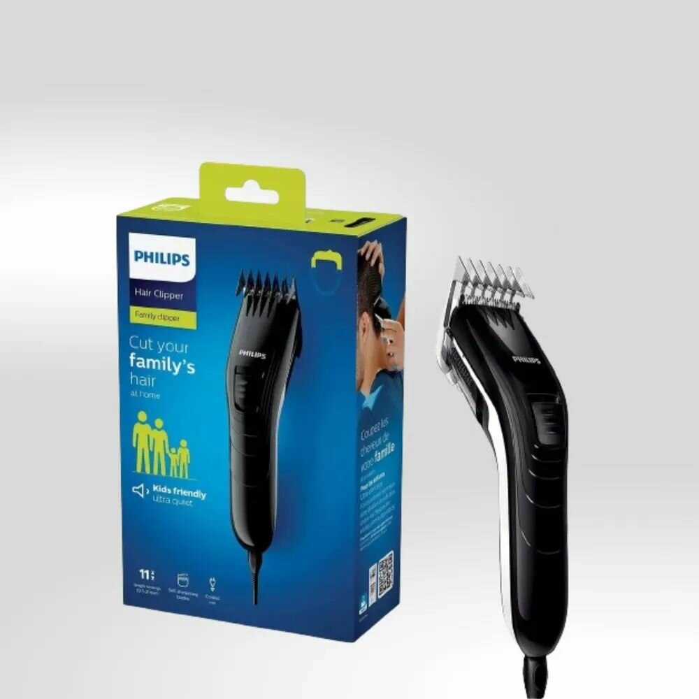 Машинка для стрижки Philips QC5115/15, нержавеющая сталь, 11 настроек длины, черная
